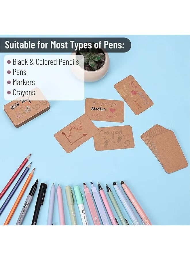 300 قطعة من بطاقة العمل الفارغة، بطاقة التعلم من ورق الكرافت، بطاقة الملاحظات، بطاقة هدايا رسالة عيد الشكر (أبيض، لون جلد البقر، أخضر) - Image 2