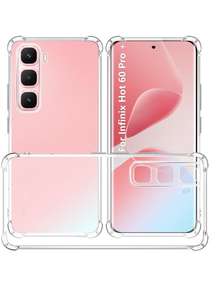 ثلاثة نمور قضية لـ Infinix Hot 60 Pro + (Hot 60 Pro Plus) واضحة TPU أربع زوايا غطاء حماية عسكرية درجة شفافة ناعمة - Image 1