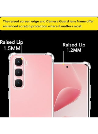 Case for Infinix Hot 60 Pro+ (Hot 60 Pro Plus) Clear TPU Four Corners Military-Grade Protection Cover Transparent Soft - view 3