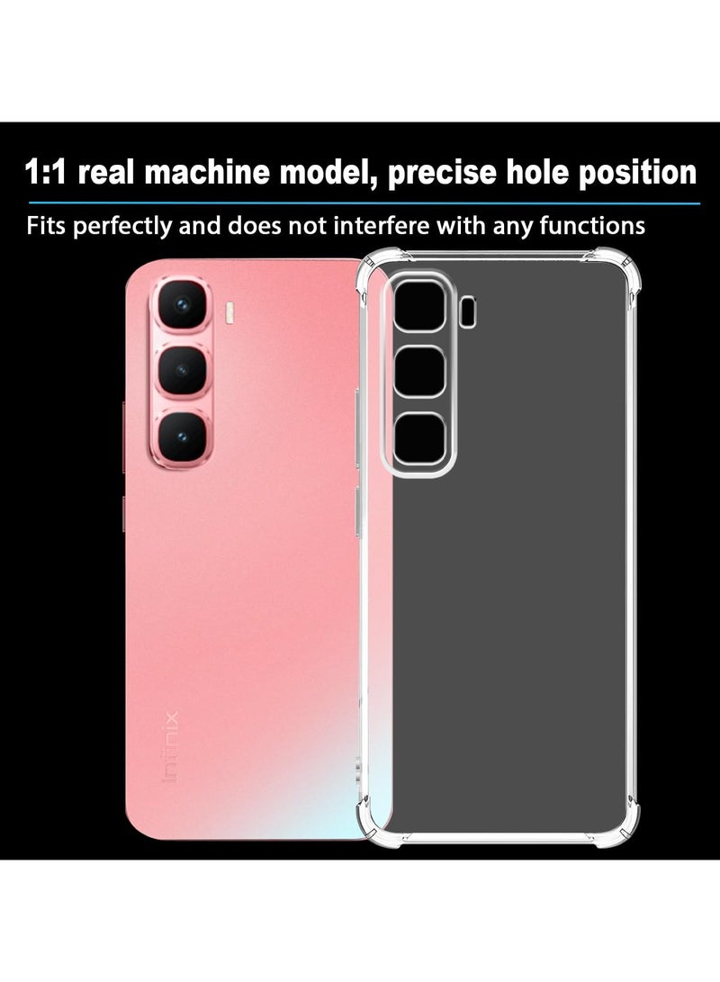 ثلاثة نمور قضية لـ Infinix Hot 60 Pro + (Hot 60 Pro Plus) واضحة TPU أربع زوايا غطاء حماية عسكرية درجة شفافة ناعمة - Image 2