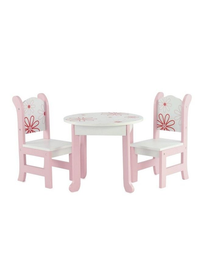 Emily Rose 18 Inch Doll Kitchen Table And 2 Chair Doll Dining Furniture Accessory Set ; Compatible With 18" American Girl Dolls  - Image 1