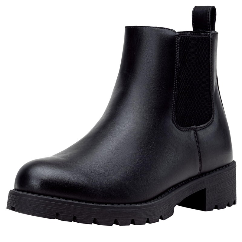 Vepose Women's 9607 Chelsea Ankle Boots Pull-On Booties, Black, Size 10M US (CJY9607 Black 10) - Image 1