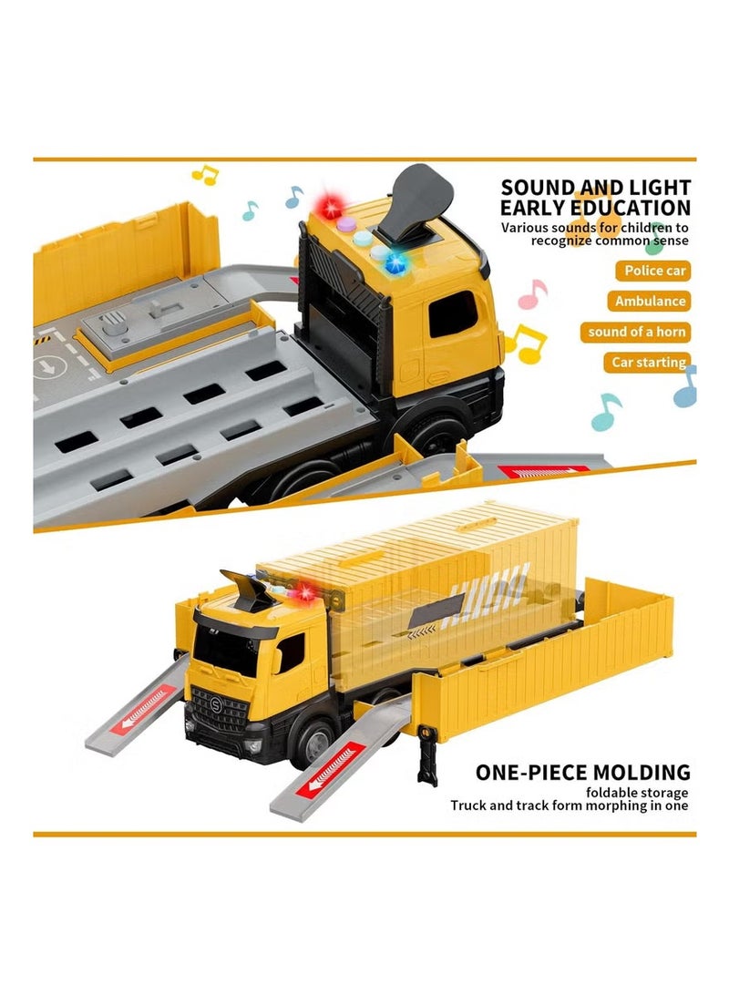 Soofam Construction Toys Truck Crane for Kids Truck Race, Track Kids Toy Eject Car Set ,Excavator Bulldozer, Dump Trucks, Cement Truck Vehicle,Suitable for Boys or Girls Aged 2 to 8. - Image 3