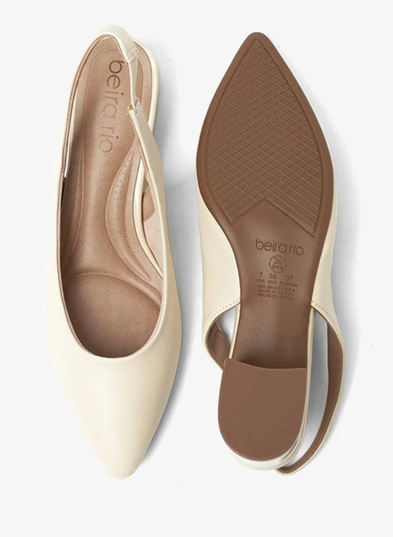 Beira Rio Cream Heels Sandal for Women – Stylish Ladies Heel Sandals & Sling Back Heels for Girls for Women | Best Price UAE