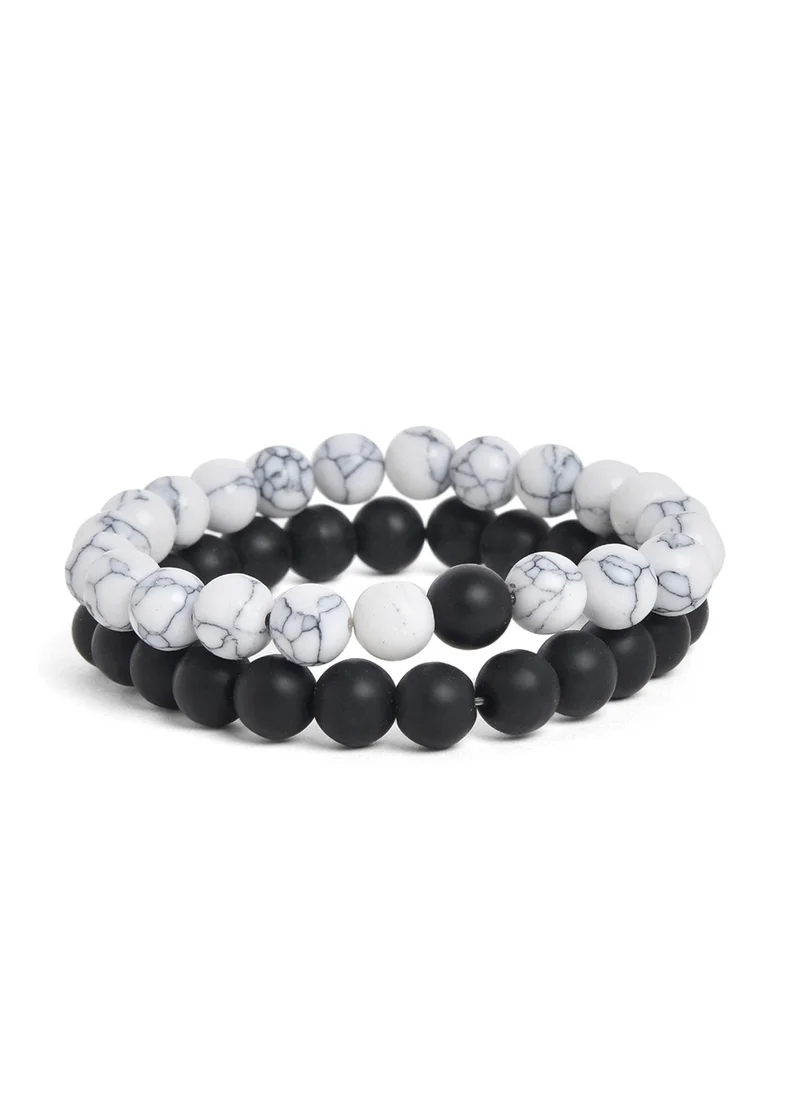 SOHI Set Of 2 Artificial Beads Bracelet