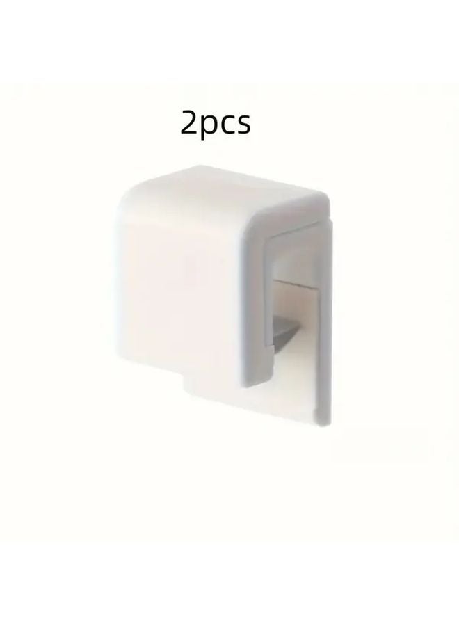 قطعتان حامل معجون أسنان مثبت على الحائط بدون حفر، حامل بلاستيكي للحمام، رف منشفة - Image 1