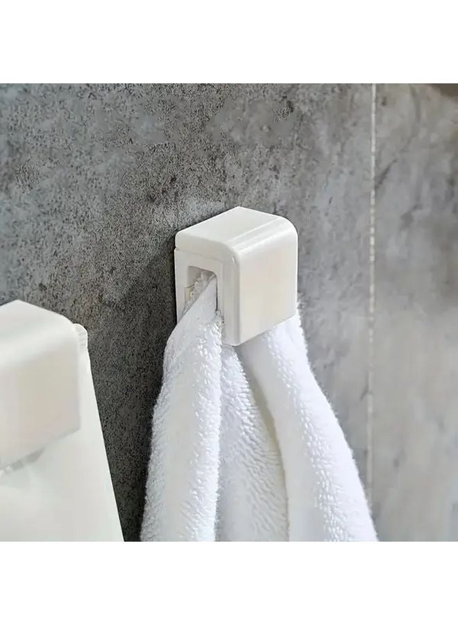 قطعتان حامل معجون أسنان مثبت على الحائط بدون حفر، حامل بلاستيكي للحمام، رف منشفة - Image 5