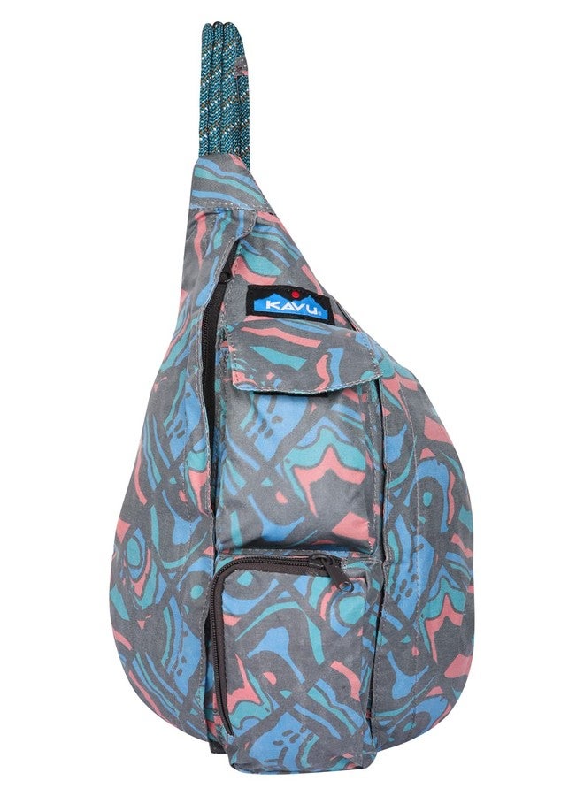 KAVU Mini Rope Sack Sling Crossbody Backpack - Chevron Peak - Image 1