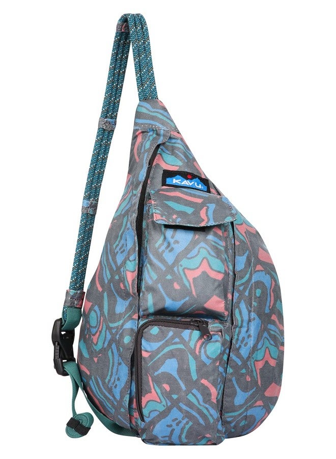 KAVU Mini Rope Sack Sling Crossbody Backpack - Chevron Peak - Image 5