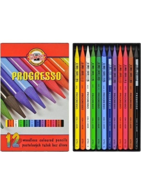 Koh-I Noor Progresso Woodless Crayons 12 Colors - pzsku/Z8E1FC17FF8492933DE04Z/45/_/1725722423/298129ba-99a3-4d6e-ac62-299e48a35ec1