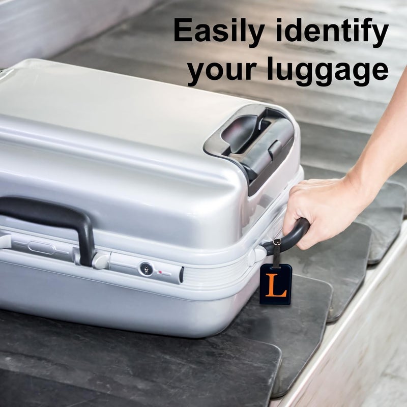 tag8 [Pack 2] Smart Luggage Tag ID with Name Initial B| Bag Tag with Global Loss Recovery Service | Airline Compliant | SITA World Tracer Code Enabled | Smart Alternative to Name Tags | Gift idea (L) - Image 3