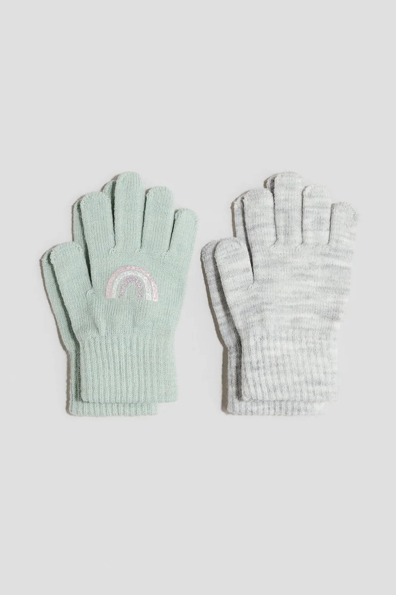 H&M 2-pack fine-knit gloves