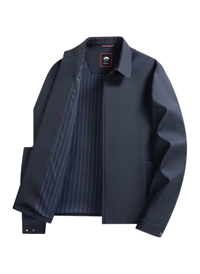 ROMON Lapel Jacket For Men, Autumn Middle-Aged And Elderly Cadre Style Coat, Business Casual Versatile Dad'S Wear, Jk001 Gray, Size 185 - Image 2