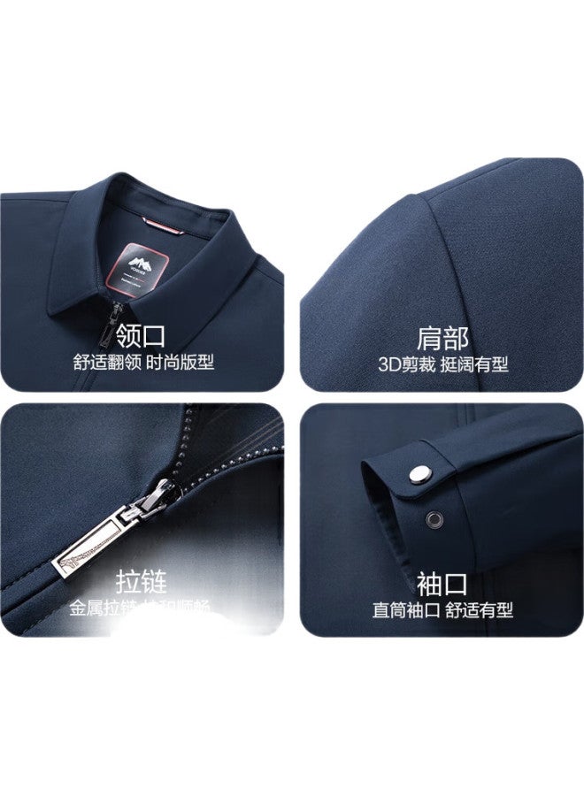 ROMON Lapel Jacket For Men, Autumn Middle-Aged And Elderly Cadre Style Coat, Business Casual Versatile Dad'S Wear, Jk001 Gray, Size 185 - Image 1