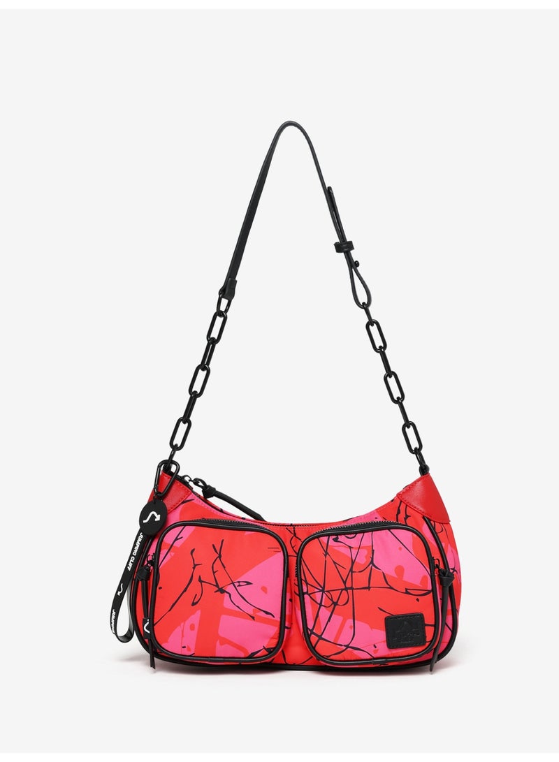 Jumping Cliff Women's Ink Rise Sling Bag - Stylish Recycled Nylon Crossbody Purse with Chain Strap, Lightweight & Water-Resistant, Portable Multi-Pocket Shoulder Bag (30 x 13 x 18 cm, 2.47L) - Image 1