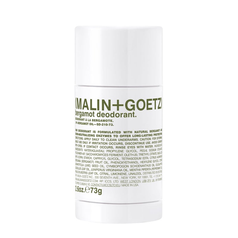 Malin  Goetz Bergamot Deodorant 26 oz  Men  Womens Stick Deodorant Scented Deodorant for All Skin Types Natural Fragrance  Color Aluminum Free Natural Deodorant