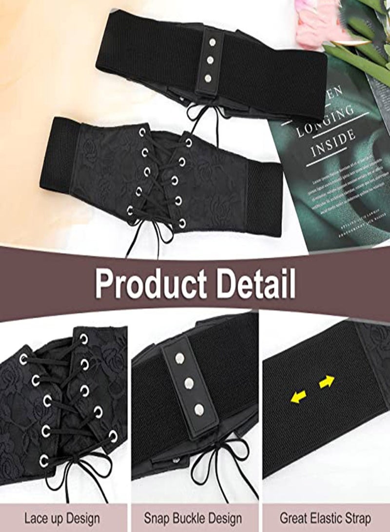 Vintage Lace Corset Belt for Women, Adjustable Elastic Waist Decoration for Dresses and Skirts, Versatile Fashion Accessory for Parties and Special Occasions, Curve Enhancing Shaper Belt - Image 3