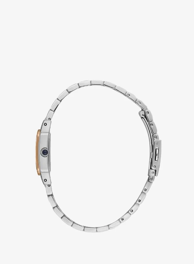 DANIEL KLEIN Women's Stainless Steel Silver and Rose Gold Alloy Case Analog Silver Square Sunray Dial Japanese Quartz Premium 30 Meters Water Resistant