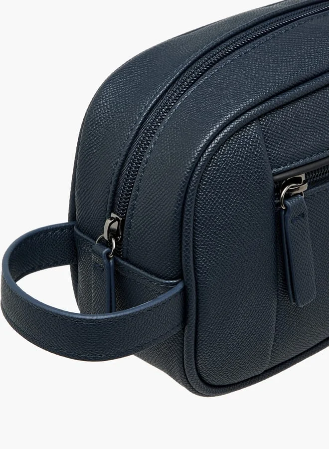 ال بي ال من شو اكسبرس Men Textured Pouch with Handle and Zip Closure