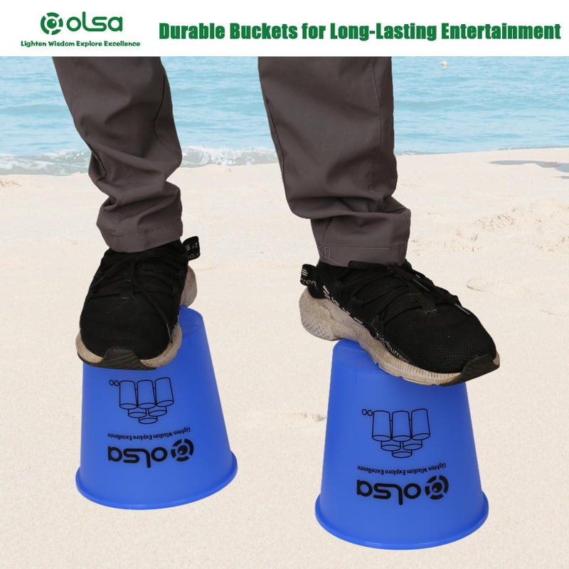 Olsa Giant Yard Pong Outdoor Games  Classic Toss Family Games for Beach Camping Lawn Backyard Party  Indoor Outdoor Games for Adults and Family(Blue Glow in Dark) - Image 3