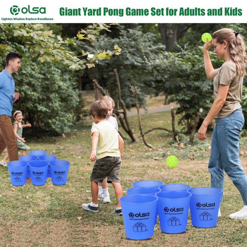 Olsa Giant Yard Pong Outdoor Games  Classic Toss Family Games for Beach Camping Lawn Backyard Party  Indoor Outdoor Games for Adults and Family(Blue Glow in Dark) - Image 5
