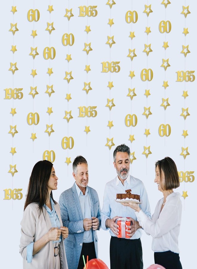 Eucutur Gold 60th Birthday Decorations for Men Women, Twinkle Garland Number 60 Happy 60th Birthday Hanging Streamer Bunting Banner Party Supplies, Vintage 1965 Cheers 60 Years Old Bday Decor - Image 4