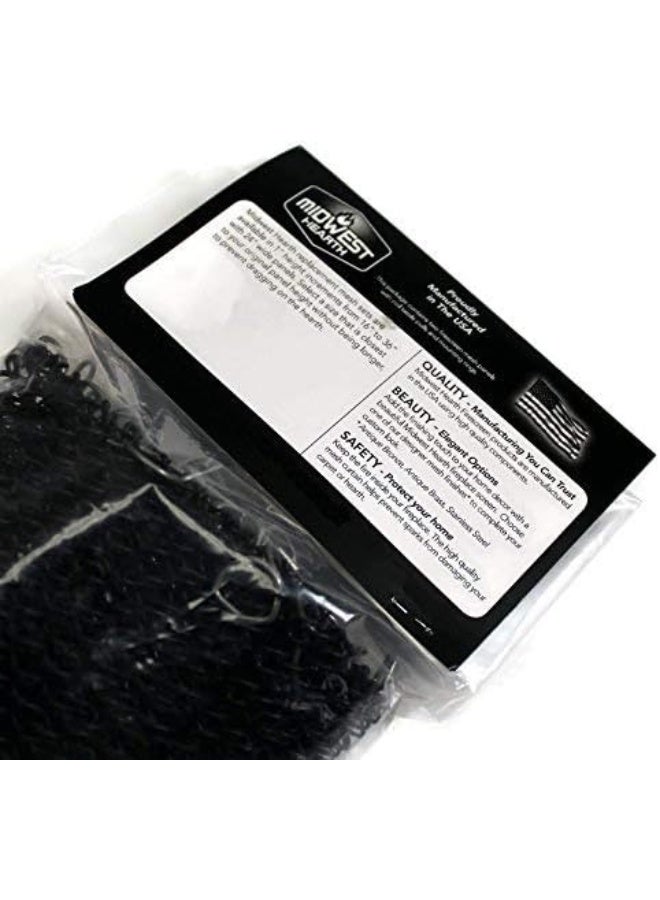 Midwest Hearth Midwest Hearth Fireplace Screen Mesh Curtain 22 High Made in USA Two 24 Wide Panels Black  - Image 2