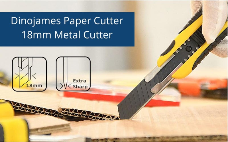 Dinojames Utility Multipurpose Cutter 18mm (Pack of 3pc) Metal Cutter With 10 Pcs. Repecement Blades Multipurpose Knife - Image 5