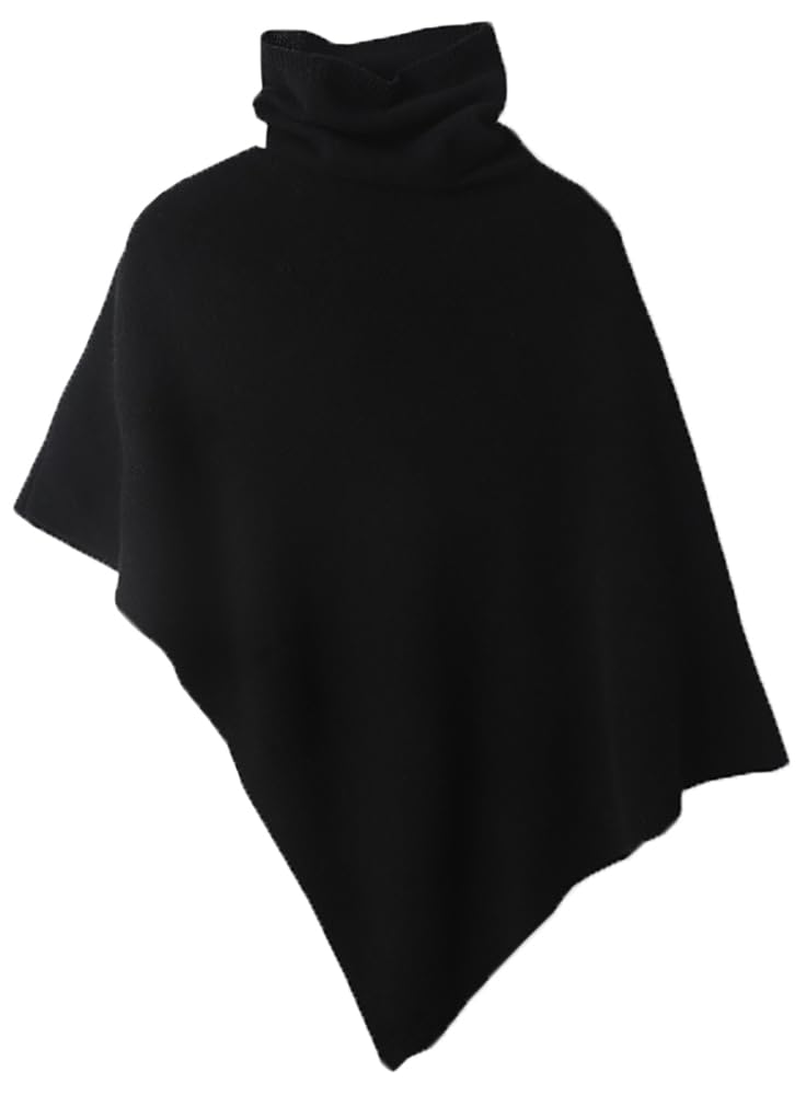 Tellrain Women's Pashmina Shawl Wraps Turtleneck Poncho Capes Knit Sweater Blanket Winter Warm Shawl Wrap Scarf Cape Ponchos - Image 1