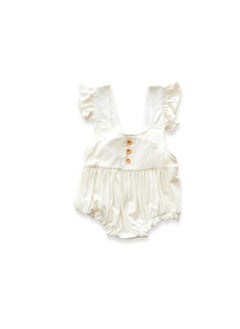 أنفي بيبي Bamboo Ruffle Romper- White  - Image 1