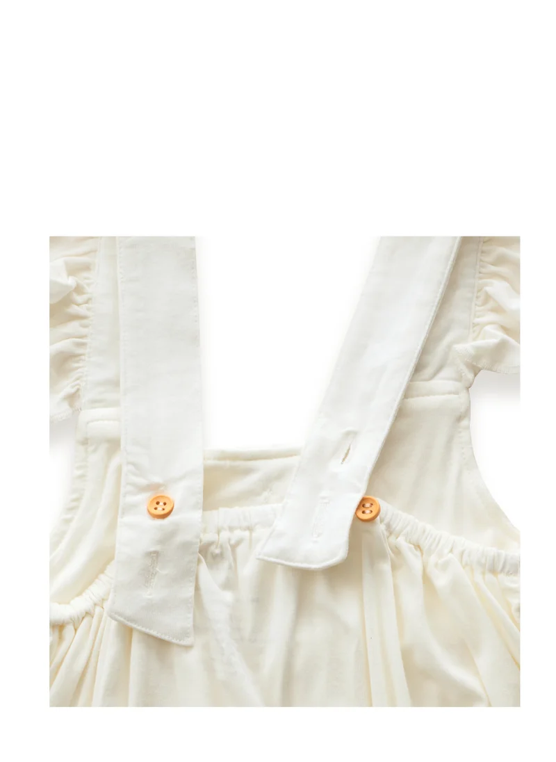 أنفي بيبي Bamboo Ruffle Romper- White