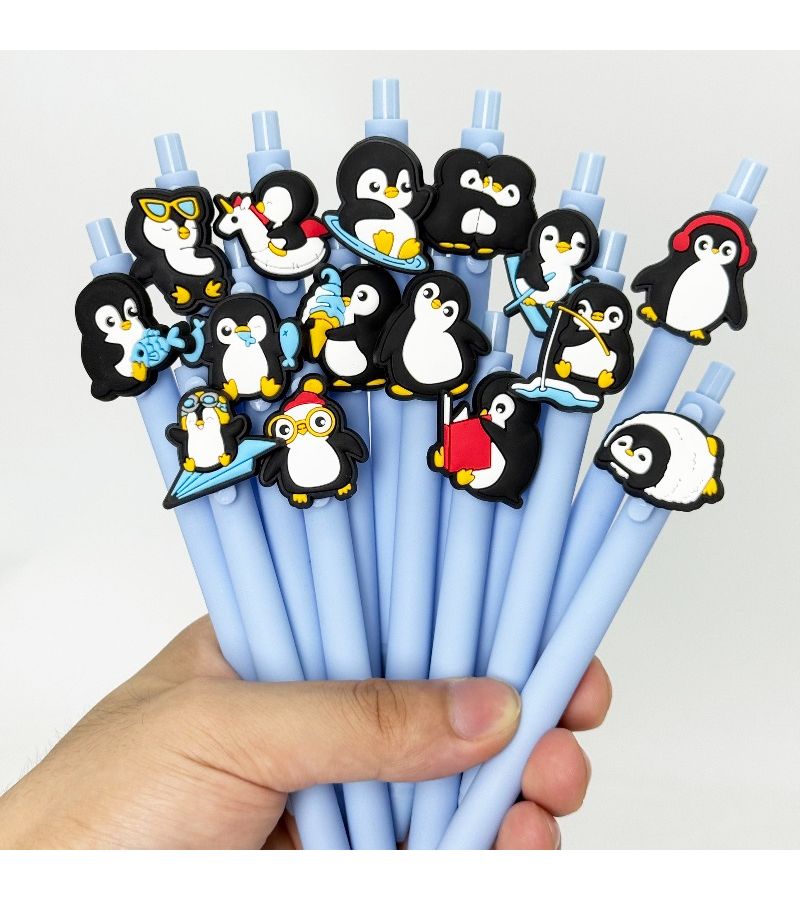 16Pcs Random Colors Penguin Gel Pen Set Creative Student Office Gift Novel Stationery - Image 1