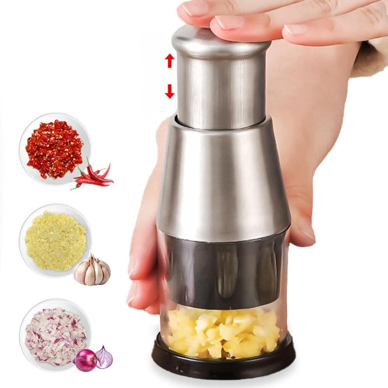 Deoxys Pressed Garlic Chopper Stainless Steel Multifunctional Garlic Chopper Mincer Durable Easy to Clean MustHave Kitchen Tools for Garlic Ginger Chili Onion Etc - Image 2