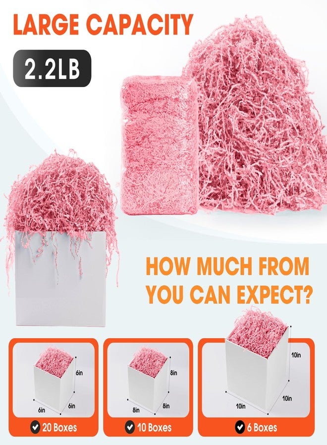 AODESTINY 2.2LBS Crinkle Cut Paper Shred Filler, Shredded Paper for Gift Bag Box Basket, Packing Grass Cushion Crinkle Shred Filler for Christmas Wedding Birthday Bridesmaid Engagement-Pink - Image 2