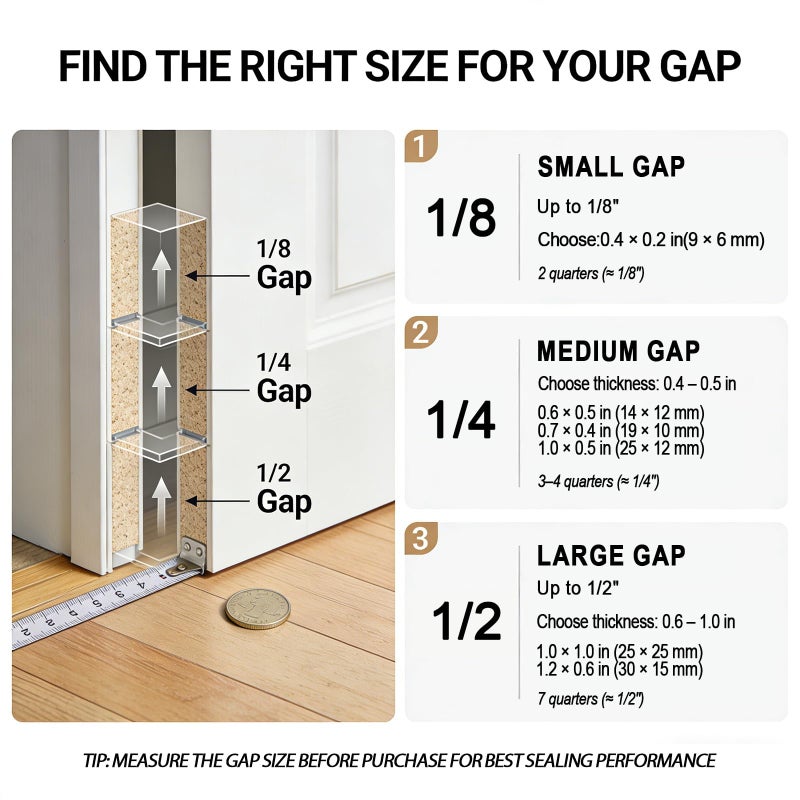 Neyway Silicone Weather Stripping Door Seal, 20FT Self Adhesive D-Shaped Door Weather Stripping for Door Frameï¼†Window Seal - Image 5