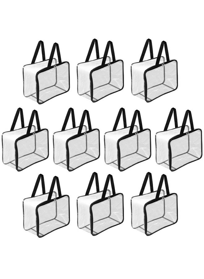TULMAN Product Title: TULMAN 28 L Multipurpose Transparent Storage Bag for Clothes, Sarees & Organizing - 40x32x22 cm - Set of 10 - PVC Packing Organizer  - Image 1