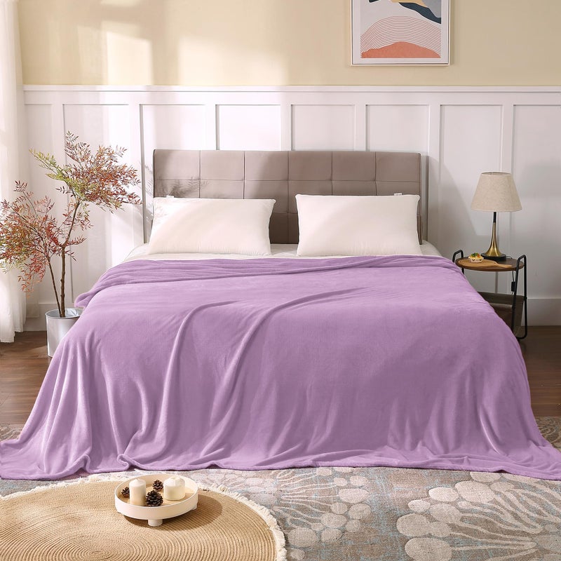 BEDELITE Fleece Blankets Queen Size Lilac Throw Blankets for Bed  Luxury Plush Cozy Fuzzy Blanket 90x90 inches  Super Soft Warm Lightweight Throw Blanket All Seasons Suitable - Image 2