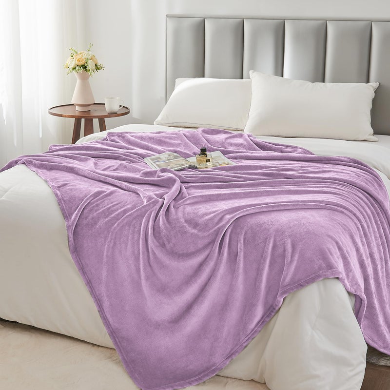 BEDELITE Fleece Blankets Queen Size Lilac Throw Blankets for Bed  Luxury Plush Cozy Fuzzy Blanket 90x90 inches  Super Soft Warm Lightweight Throw Blanket All Seasons Suitable - Image 5