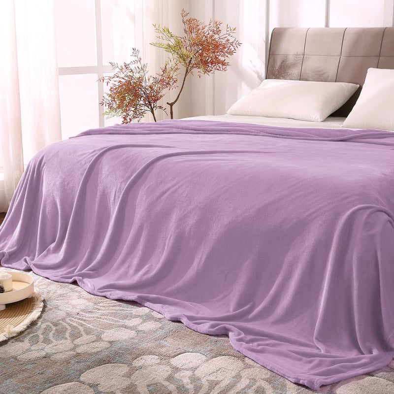 BEDELITE Fleece Blankets Queen Size Lilac Throw Blankets for Bed  Luxury Plush Cozy Fuzzy Blanket 90x90 inches  Super Soft Warm Lightweight Throw Blanket All Seasons Suitable - Image 1