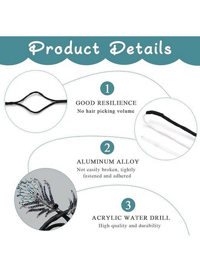 Bitrexup Hair Bun Accessories for Women Girls Magic Bun Maker for Hair Bun Shaper Elegant Rhinestone Feather Hair Bun Clips for Women Daily, Party, Wedding - Image 3