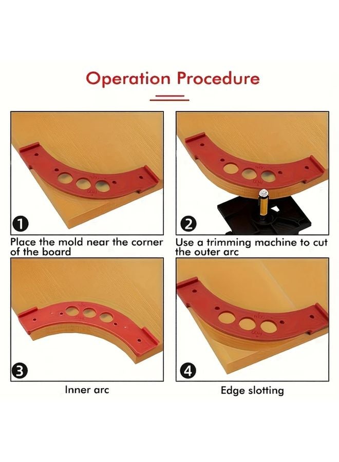 R300 Woodworking Round Corner Template Router Jig Kit Cabinet Making Edge Guide - Image 5