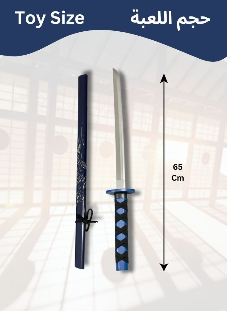 بريميم مجموعة سيوف كاتانا خشبية للأطفال بتصميم محارب ساموراي صغير - سيف تدريب خشبي بمقبض برتقالي وغمد للعب أدوار النينجا والساموراي، زي فنون قتالية للأطفال - Image 4