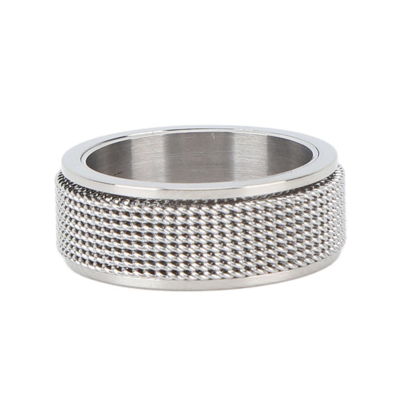 Anti Anxiety Ring: Titanium Steel Silver Snakeskin Pattern - Noiseless Smooth Rotation, Stress Relief & Focus Aid Ring for Anxious People, All Ages, Daily Wear - Image 1
