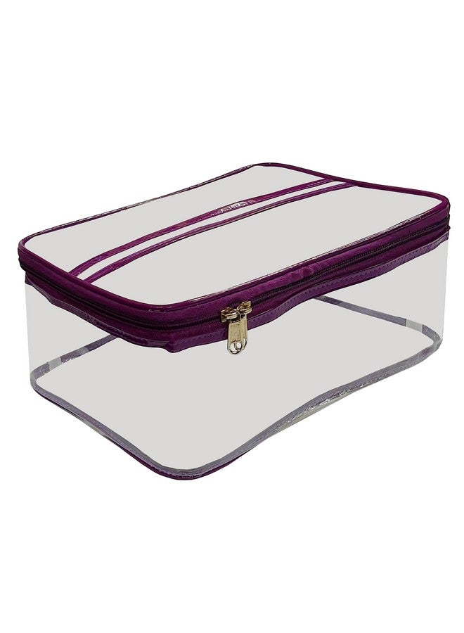 LUCES® Makeup Storage Zipper Pouch Cosmetic Utility Toiletry Wardrobe Organizer Jewellery Pouch Box Travel Vanity Artist Storage Bag for Woman Pack of 3 - Image 2