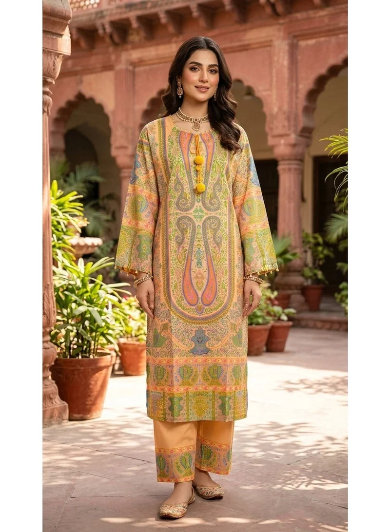 YELLOE Women's Paisley Print 2-Piece Kurta and Pants Set