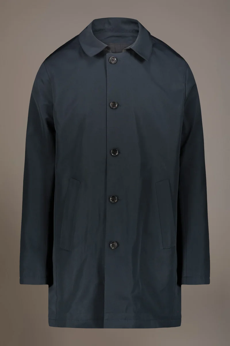 Doppelganger Double face wool blend raincoat - Blue/Grey