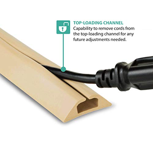 UT Wire 5 FT Compact Single Channel Cord Cover Cable Protector for Floor, Beige - Image 4