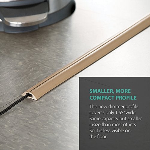 UT Wire 5 FT Compact Single Channel Cord Cover Cable Protector for Floor, Beige - Image 5
