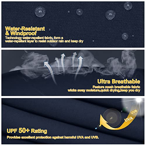 MOCOLY Women's Hiking Capris Pants Outdoor Lightweight Quick Dry Water Resistant UPF 50 Cargo Pants with Zipper Pockets Navy Blue M - Image 5