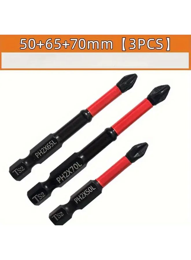 3 5 And S2 Steel Cross Impact Drill Bits Set 3 Pieces 50 65 70 For Electric Manual Drives - Image 3